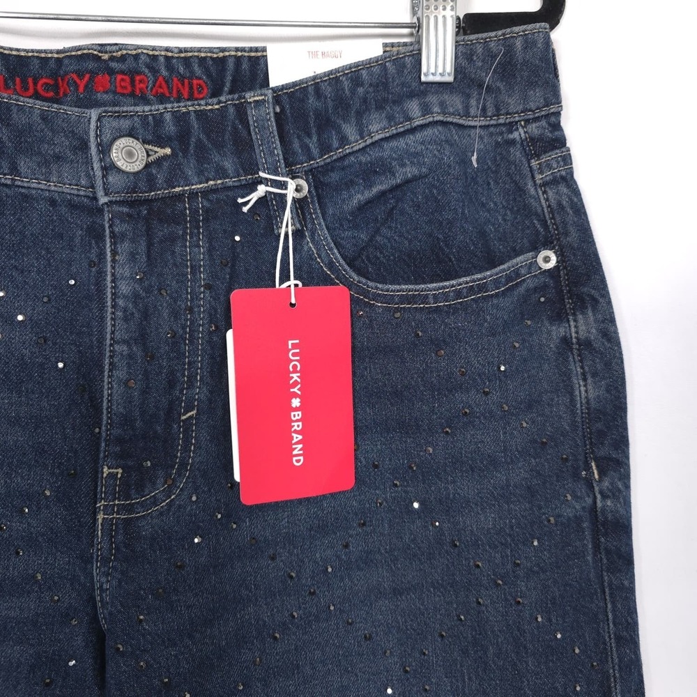 LUCKY & BRAND Womens New Jeans THE BAGGY 10/30R Rhinestone Comfort Blue - Picture 13 of 16